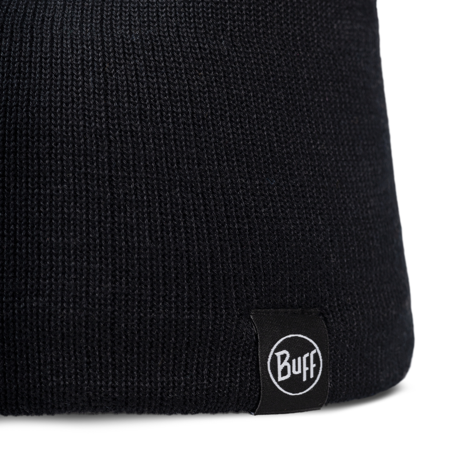 KNITTED & FLEECE BAND BEANIE LILON SHORT BLACK