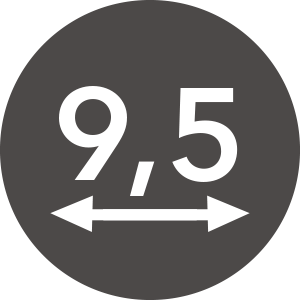 9,5 CM WIDTH